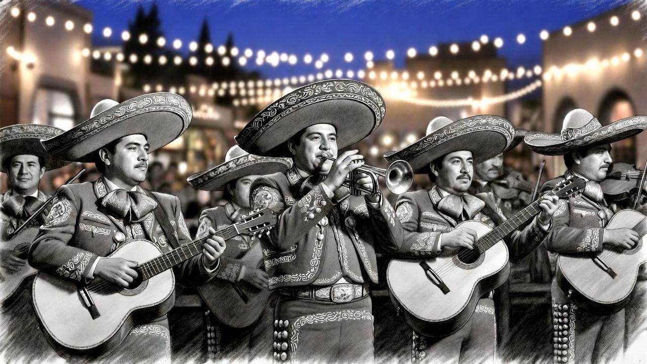Mariachi musicians performing in traditional charro suits in Guadalajara