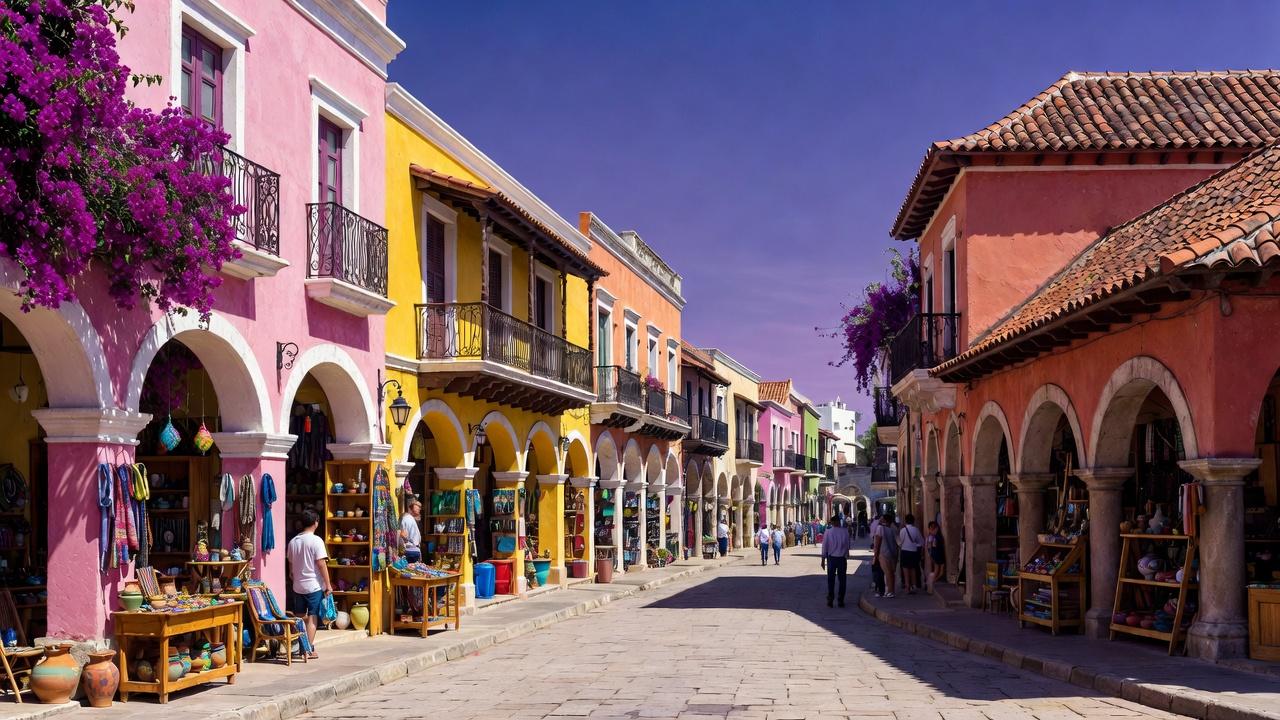 Colorful street in Tlaquepaque, Guadalajara