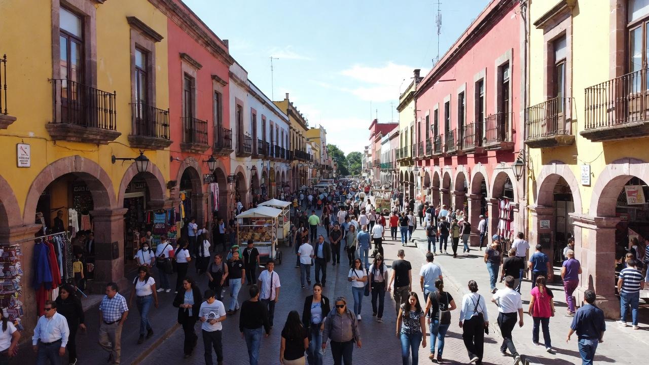 Busy Guadalajara city street showing convenient urban transport options